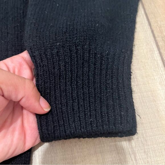 Worthington Vintage Black Silk/Angora/Lambswool Blend V-Neck Cardigan Sweater L - Picture 9 of 11